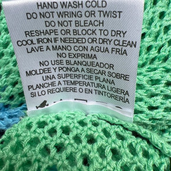 525 America Long Sleeve Rayon Striped Knit Sweater Blue & Green/Black Size XL - Picture 8 of 9